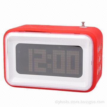 Best Selling Multifunction Speaker with LCD Display, Supports FM Radio and Alarm Clock (Red)